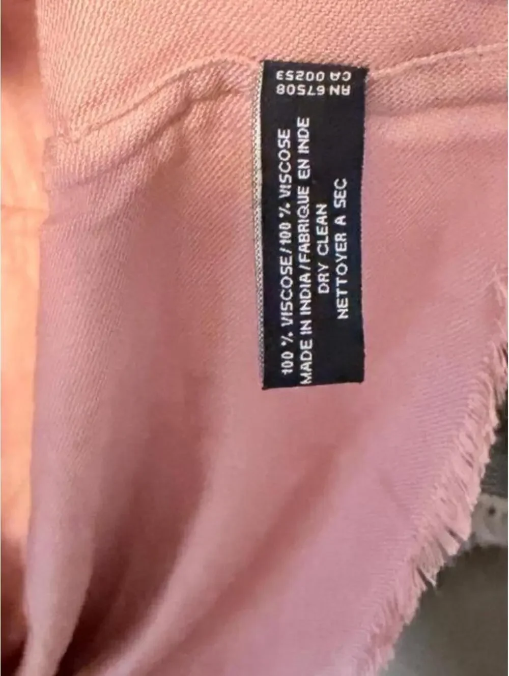 Jones New York Dusty Pink Viscose Fringed Scarf